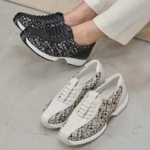 여자 데일리룩 포인트 패턴 캐주얼 운동화