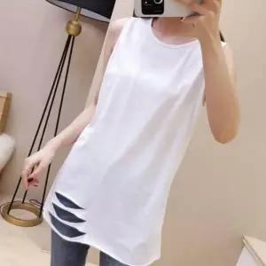 여자 민소매 디자인 스타일 캐주얼 커팅 여름