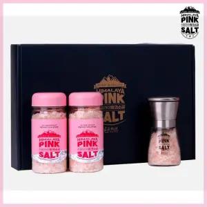 히말라야 핑크소금 선물세트 7호 3P 400gX2+항아리돌잔치답례품 칠순 사은품 판촉물 단체 교회 김장용 기프
