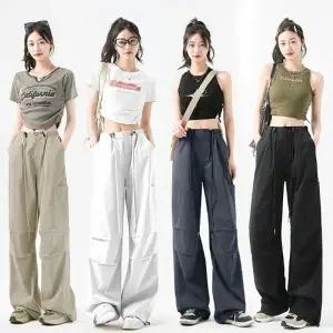 조거 여름 카고 스트링 하의 4색 와이드팬츠 허리밴딩 여성