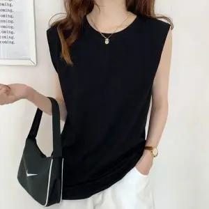 여름 라운드넥 캡나시 민소매 티셔츠 여성 루즈핏 6색