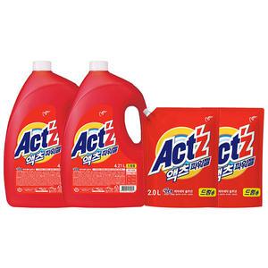 액츠 파워젤 드럼 용기, 4.21L, 2개 + 리필, 2L, 2개