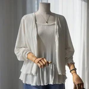 (안나앤플러스) 애딘 프릴 가디건 세트[세트ED749] 빅사이즈