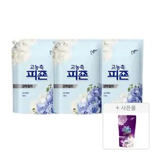 피죤 고농축 오리지널 섬유유연제 리필, 오션후레쉬, 1.6L, 3개 + 증정 ( 미스틱레인300ml,1개 )