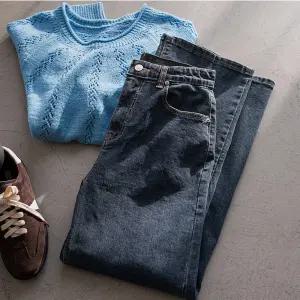 (안나앤플러스) 지벤 밴딩 일자핏 데님[데님ECW39] 빅사이즈