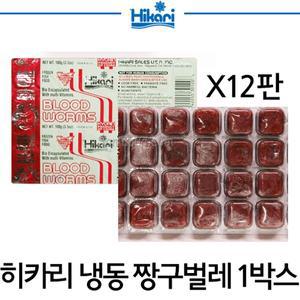 히카리 냉동 짱구벌레 [12팩=1Box]/네온/테트라/구피/라스보라/디스커스/열대어/파충류/거북이 먹이/냉짱