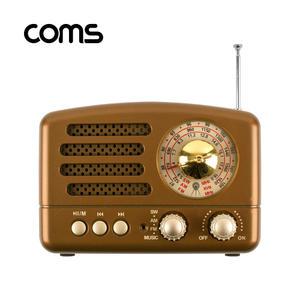 Coms BT116 레트로 블루투스 스피커 블루투스 라디오 빈티지 탁상용 라디오 R