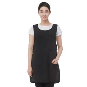 라인 옆트임 망사 앞치마/단추/미용/가운/유니폼
