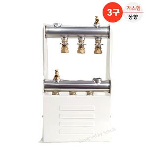 스텐 온수분배기 3구 가스형 [완카바] 보일러분배기 (상향)