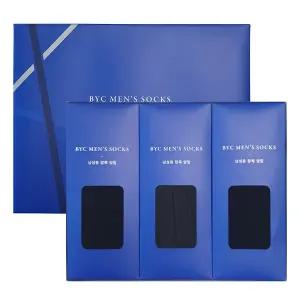 남성양말세트 신사 정장 양말 설날 명절 선물 세트 남플랜장목 3매