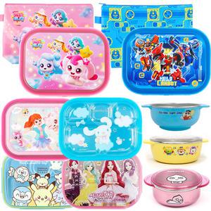 유아 식판 아기 흡착 식판 이유식 용기 그릇 스텐 식기 실리콘 뚜껑 이유식기 세트 티니핑