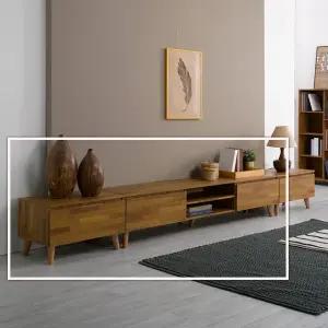 [우아미가구]브로스넌 거실장 세트 2400