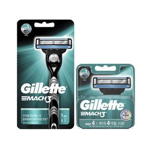 질레트 마하3 세트(면도기 1UP + 면도날 4개)