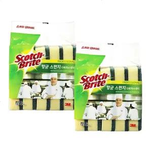 3M 스카치브라이트 스폰지 양면 다목적수세미 대 5p x 2개