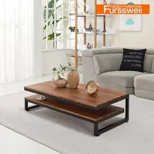 퍼스웰 스틸 멀바우원목 낮은형900 거실 소파테이블 DZ_038