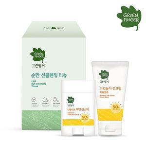 [NS홈쇼핑]그린핑거 선크림/선밤+클렌징 티슈 30매[31979223]