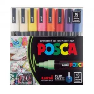 미쯔비시 포스카 마카세트 5M 16색 PC5M16C 네임택 세트