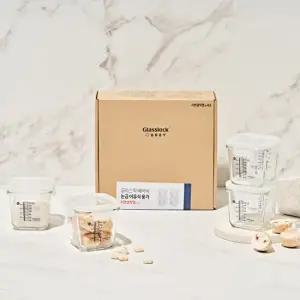 이유식용기 큰용량 270ml 사면결착캡 4조 선물세트(코코넛밀크)