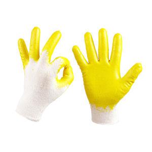 성진나이스 노란 코팅장갑 100켤레 노랑 반코팅목장갑 작업 작업용