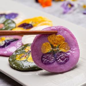 화전세트 화전만들기 반죽 100g X 4봉 식용꽃 30송이 내외