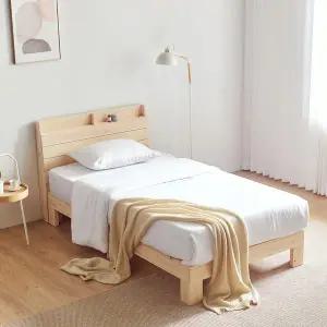 [신세계라이브쇼핑]동서가구 라떼 편백나무 통원목 오픈선반헤드 SS 침대+독립매트 DF910014