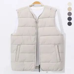 다운라이크 노카라 경량 패딩 조끼