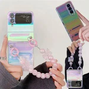 사찌몰 갤럭시 z플립 폴드 4 3 예쁜 홀로그램 스트랩 케이스