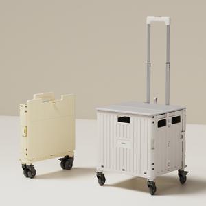 [무아스] 360도 소프트 휠 슬라이딩 커버 접이식 카트 캠핑 폴딩 장바구니