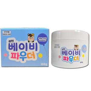 삼현 베이비파우더 100g/無석면 땀띠분 기저귀 파우더 엉덩이 땀띠