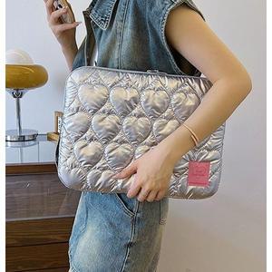 노트북파우치 하트 누빔 실버 노트북 그램 아이패드 갤럭시탭 테블릿 커버 13인치/14인치/15인치/16인치