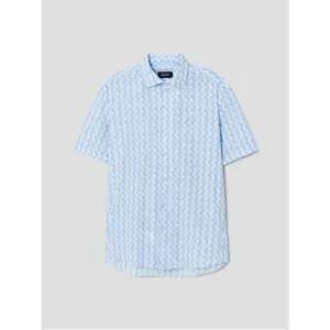 [갤럭시] 써머 패턴 프린트 셔츠  스카이 블루 (GA5364U16Q)