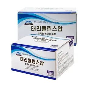 클린스왑 일회용 알콜스왑 200매 에탄올 알콜솜 의약외품 휴대폰 유아용품 소독