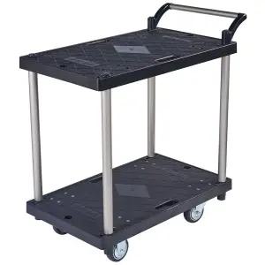 다용도 서빙카트 플라스틱 대차판 블랙 2단 중형