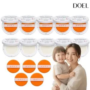 온가족 필수 세트 본품10개 기획행사 도엘 DOEL 100% 무기자차 촉촉 빅앤슬림 선쿠션 SPF50+ PA++++ 영유아부터 온 가족 사용 27g (본품 10개)