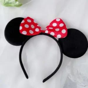 레드 미니 도트 리본 헤어밴드 마우스 머리띠 여아 유아 레드