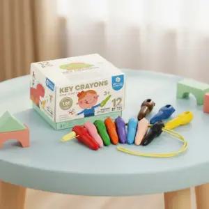 리틀호안미로 키크레용 12색 지워지는 워셔블 크레파스 색칠 미술놀이 색연필 유아 영아용