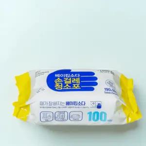 베이킹소다 손걸레 청소용 티슈 100매 다용도 클리너 세트구성