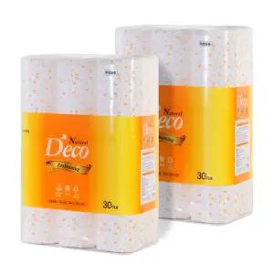 [체험특가]현대페이퍼 네추럴데코 엠보싱 3겹 천연펄프 30m 30롤x2팩 이중포장 두루마리 휴지 화장지