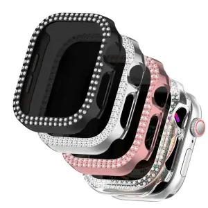 애플워치11 10 9 8 7 SE3 2 여성용 샤이닝 프라이버시 큐빅 쉴드 사생활 보호 강화유리 케이스 46mm 42mm 45mm 41mm 40mm 44mm