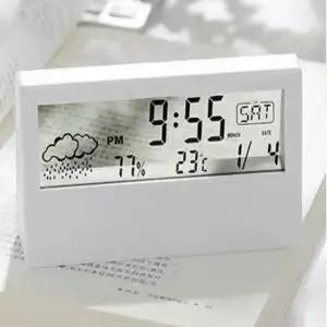 탁상시계 투명 디지털 LED 온도습계