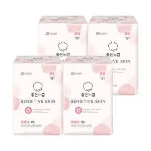 [화이트]좋은느낌 센서티브스킨 중형 18PX4팩