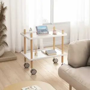 가습기 테이블 모듈 이동식 테이블40x40x53CM 선반 흰색 브루네 트롤리 1.원형