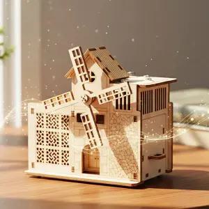 움직이는 우드 오르골 만들기 DIY 뮤지박스 조립 세트