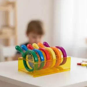 캐스B 컬러풀돋보기 6종 거치대세트 관찰도구 자연학습 루페 확대경 곤충 식물 관찰경 유아