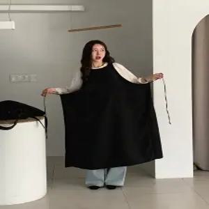 메리 레이어드 오버 원피스 - 블랙