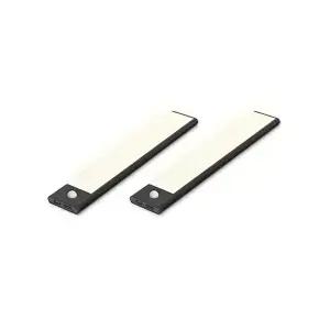 노바리빙 C타입 충전식 더 블랙 슬림 LED 센서등, 300mm, 전구색, 2개