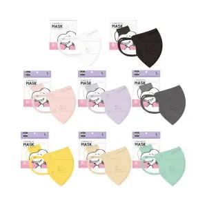 스누피 컴포트 핏 2D 새부리형 국내생산 MB필터 대형 중형 소형 컬러마스크 5매