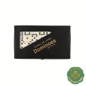 28PCS 더블 6 도미노 세트 엔터테인먼트 레저 여행 재미있는 테이블 게임 도미노 장난감 어린이 퍼즐 장난