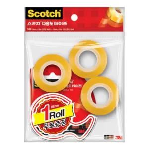 18mm 스카치 다용도 투명 테이프 본품1+리필3개 세트