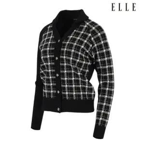 [엘르골프] 세이브존01 여성 체크 숄에리 버튼업 가디건(SET) 6J63701 199 (S45014078)